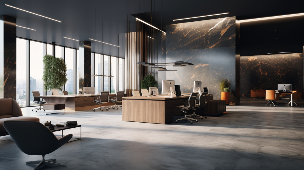 Premium Corporate Office Tiling by Uni Tile Landers Inc.