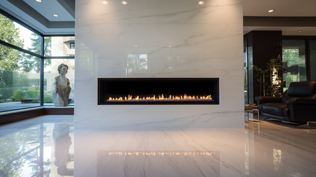 Fireplace Tiling Masterpiece by Uni Tile Landers Inc.
